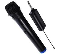 Generic Portable Wireless Microphone Black Handheld Mic with Receiver with Super -distance Reception and Body for Karaoke Singing for Holiday and Outdoor Singing