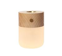 Generic Portable Wood Aromatherapy Diffuser with Warm LED Light, Battery Operated for Home (White Ash Wood)