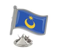 Generic Portsmouth England City Flag Silver Lapel Pin Badge