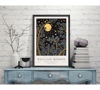 Generic Poster of a William Morris Print, William Morris Exhibition Print, William Morris Poster, Vintage Wall Art, Textiles Art, Vintage Poster, Stars & Moon Toad Art(5) (A4 8.27 x 11.69 inch)