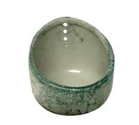 Generic Pottery Vanilla Stripper Bowl Multi Size Holes for Cilantro Thyme Basil (Green)