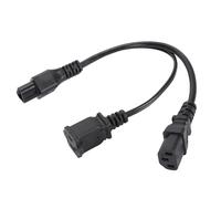 Generic Power Plug Cable 30cm Y Shape C6 to C13 and Nema 1-15R Adapter Cord for Home Office Use PVC Material