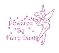 Generic Powered by Fairy Dust Fairy Car Sticker Van Laptop Home Pink