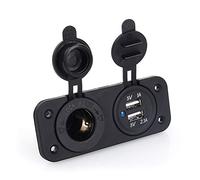 Generic Powerful 12V Car Cigar Lighter Socket Splitter for /, Dual USB Ports, Portable Design, Ideal for Car/Motorcycle/Truck