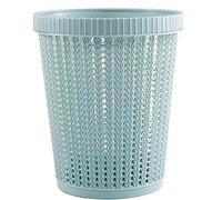 Generic PP Hollow Trash Can, 0.5 Cubic Feet, Blue with Built-in Trash Bag Storage, Portable for Living Room, Kitchen, Bedroom