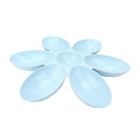 Generic PP Pet Bowl Six Petals Durable Feeder for Cats Dogs, Healthy Material Water Food Feeding 16.54x16.54inch, Blue Green Pink Options (Blue)