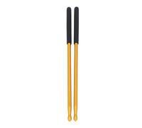 Generic Practice Drumsticks Solid Metal with Frosted Handle for Weight Training in Drumming 1 Pair Aluminum Alloy Gold and Black