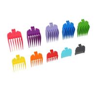 Generic Precise 10pcs Hair Clipper Comb Guide Set Durable Hairstyling Limit Combs Accessory for Beginners 1.5mm-25mm Red, Green, Blue, Purple for with Line Series 6102 Cutter Head