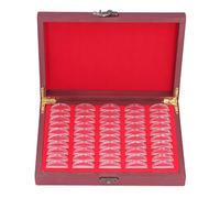 Generic Precise Coin Holder Vintage Wooden Coin Storage Box with Large Capacity Storage for Exhibition and Observation, Elegant 30mm Collection Box with Transparent Case for Collectors and Fans,