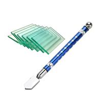 Generic Precise Glass Cutter for Smooth Cutting of 3~15mm Glass with Non-Slip Handle for Home, 1 Wheel Cutter for Craftsmen and Artists (Blue)