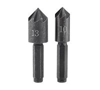 Generic Precise High Carbon Steel 82° 7 Flute Countersink Cutter Bits for Chamfering, Woodworking Tools 2pcs 1/4" Hex Shank Woodworkers