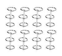 Generic Precise Rings Electroplated Metal Reusable Foldable Loose Leaf Connection Rings for Hand Account Production, 3 Hole Book for DIY Handbook, 8 Small for Notebook (Silver)