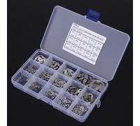 Generic Precise Stainless Steel E Clamp/Holder Set Lightweight and Durable for Easy Installation, 300 Pcs E-Type Retaining Ring Circlip Kit for Various Uses, Portable Box/Cover for Organization,