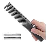 Generic Precise Stainless Steel Haircut Comb Light Weight and Eco-friendly for Barber Shop or Home Use, 2pcs Styling Tool for Haircut for Professional Stylists or Individuals, Gold/Silver/Rose (Black)