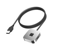 Generic Precise USB Fingerprint Reader Efficient for 11 PC Fast Matching Biometric Scanner, for Computer Security Support, Zinc Alloy Material (Silver)