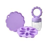 Generic Pregnancy Test Early Detection Bulk Pack Baby Fruit Food Feeder Pacifier Silicone Breastmilk Baby Food Freezer Tray with Infant Friendly Self Feeding Features for Secure Baby Food (Purple, On