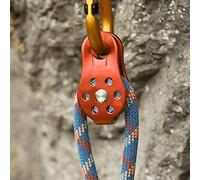 Generic Premium Aluminium Single Rope Pulley - Heavy Duty Climbing Pulley for 12mm Rope - 26KN Pull Strength - Suitable for Climbing, Hauling (Orange)