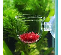 Generic Premium Transparent Aquarium Feeder for Red, Durable Acrylic Fish Feeding Cup with Strong Suction Cup, Enhance Fish Color and Hunger Feeling, Glass Crack (#2)