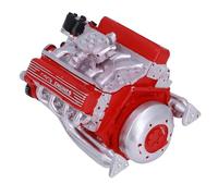 Generic Premium V8 Engine Model Resin Construction Collectible Ornament for Car Culture Enthusiasts (Red)