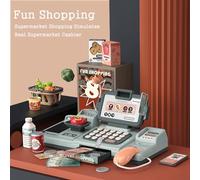 Generic Preside, Toys for Supermarket Registration Fund with Speech Recognition Function, Early Education Toy for Parents -Kind Interaction ABS Material (gray/red) (Grey)