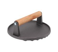 Generic Press for Bacon, Easy to Use Round Handle Comfortable Cast Iron Width Application for Grid of the Ridge for Barbecue