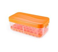 Generic Press Type Silicone Kitchen Ice Cube Trays, 36 Ice Cubes One Press Easy Release Large Household Cube Molds for Freezing with Lid for Juice Coffee Refrigerator Drinks (Orange)