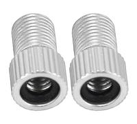 Generic Presta to Schrader Valve Converter Set Durable Bicycle Pump Adapter for Mountain Biking 2pcs Wearproof Aluminum Alloy (Silver)