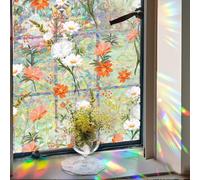 Generic Privacy Window Films Frosted Stained Glass Decals,Static Cling Removable Colorful Sticker for Home Office Room Window Décor