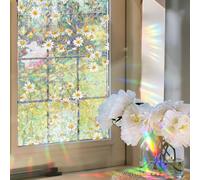 Generic Privacy Window Films Frosted Stained Glass Decals,Static Cling Removable Colorful Sticker for Home Office Room Window Décor