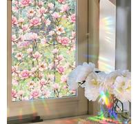 Generic Privacy Window Films Frosted Stained Glass Decals,Static Cling Removable Colorful Sticker for Home Office Room Window Décor