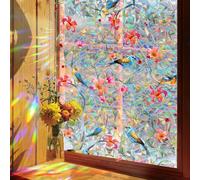 Generic Privacy Window Films Frosted Stained Glass Decals,Static Cling Removable Colorful Sticker for Home Office Room Window Décor
