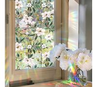 Generic Privacy Window Films Frosted Stained Glass Decals,Static Cling Removable Colorful Sticker for Home Office Room Window Décor