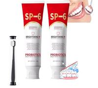 Generic Probiotics Bright White Toothpaste, SP-6/SP-10 Ultra Whitening, Fresh Breath, Deep Cleaning Care, Unflavored Paste for Adults (2 Pack)