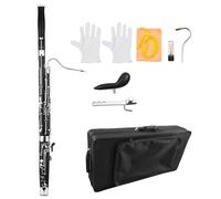Generic Professional Black C Key Bassoon Woodwind Instrument Synth Wood Body Cupronickel Silver-plated for Beginners & Pros with Reed Gloves Cleaning Cloth Case for Concert Bands & Orchestras