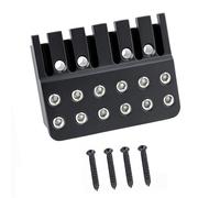 Generic Professional Brass Locking Nut for 6 Strings with Fixing Screw, String Locking for Bridge, Black, 42.06x32.96x10.82mm