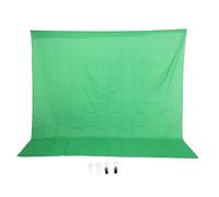 generic Professional Green Screen Backdrop, Non-Reflective Polyester Cotton Blend for Photography/Streaming/Video, Includes Clips & Nails, Machine Washable Studio Background