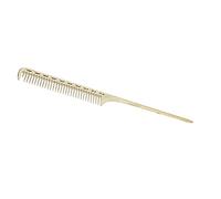Generic Professional Rat Tail Hair Comb for Hairdressing Styling Salon, Lightweight Aluminum Metal Comb for Barber, for Teasing, Parting, and Adding Volume, for Barbers and Hairdressers (Gold)