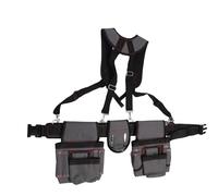 generic Professional Tool Belt with Suspenders for Men, Heavy Duty 600D Oxford Electrician/Carpenter Utility Belt, Adjustable Padded Waist & Shoulder Straps, Multi-Pocket Design