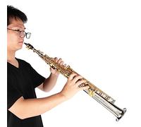 Generic Professional Vintage Silver Plated Brass Soprano Straight Saxophone for Energetic Players with Carrying Bag, for Professional Use