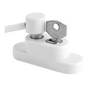 Generic Professional Window Safety Lock, Solid Zinc Alloy Cable Restrictor for Child Safety, Limited Opening, Ideal for Home and Office, 1 X Security Device (White)