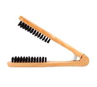 Generic Professional Wooden Double Brush Hair Straightener Comb for Smooth Styling Daily Use