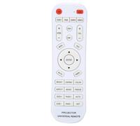 Generic Projector Remote Controller, Replacement White Remote Control for Projector with ABS Material, Up to 10m Distance, 2 AAA Batteries, Compatible with Various Models