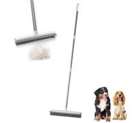 Generic Prosweep Pet Hair Broom, Carpet & Hard Floor, Silver, Rubber Bristles, Adjustable Stainless Steel Handle