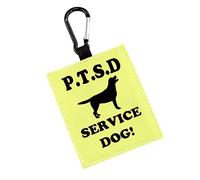 Generic PTSD Service Dog Tag, Nylon, 7.8 cm x 8.8 cm, Yellow, 1 Pack