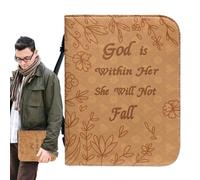 Generic PU Leather Book Cover Bible Cover with Handle, Manual Protective Cover for Reading Lover