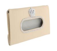 Generic PU Leather Car Visor Tissue Box Holder with Rhinestone Charm Hanging Napkin Dispenser for Car Travel Accessories Space Saving Cute Organizer for Auto Interior Decor