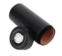 Generic PU Leather Cigar Humidor Box Mini Portable Cedarwood Lined Storage Pot for Home Use and Travel Holds 6 Cigars (Black)
