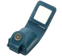 Generic PU Leather Lipstick Carrying Pouch with Built Mirror Portable Makeup Case for Women Travel Vanity Compact Organizer Random Color Random Color