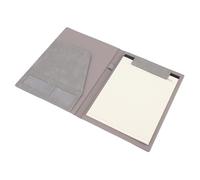 Generic PU Leather Portfolio Folder with Notebook 30 Sheets for Business Office Gray 9.6 X 13in for Business Travel