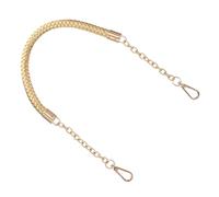 Generic Pu Leather Weaving Bag Strap with Metal Chain, Golden Replacement Strap for Bag, for Mini Handbags and Clutches Without Handles,